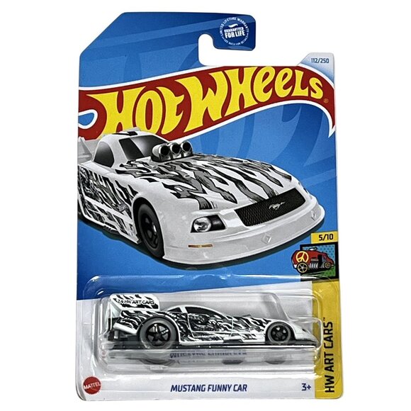 Hot Wheels Mustang Funny Car Art Cars 5/10 2021 Black White 1:64 - Picture 1 of 7